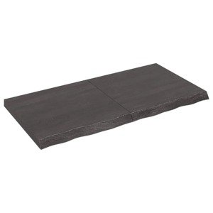 vidaXL Nástenná polica tmavosivá 120x60x6 cm ošetrený dubový masív