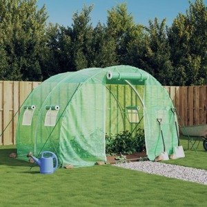 vidaXL Fóliovník s oceľovým rámom zelený 6 m² 3x2x2 m