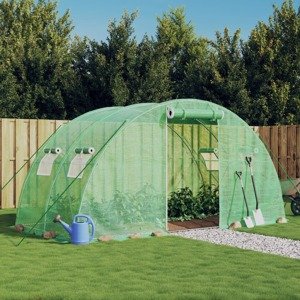 vidaXL Fóliovník s oceľovým rámom zelený 8 m² 4x2x2 m
