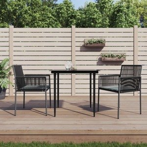 vidaXL Záhradné stoličky a vankúše 2ks čierne 54x60,5x83,5cm polyratan