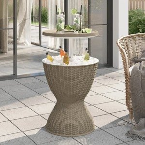 vidaXL 3-v-1 Chladiaci stôl bledohnedý polypropylén