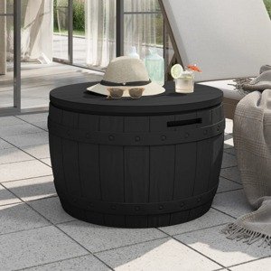 vidaXL 3-v-1 záhradný úložný box čierny polypropylén