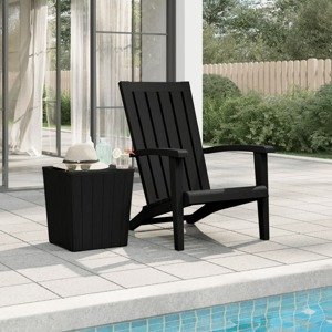 vidaXL Záhradná stolička Adirondack čierna polyratan