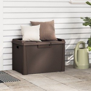 vidaXL Záhradný úložný box hnedý 125 l PP