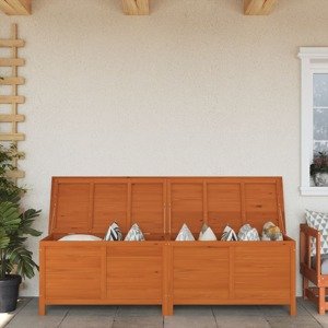vidaXL Záhradný úložný box hnedý 198,5x50x56,5 cm jedľový masív