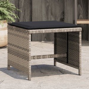 vidaXL Záhradné taburetky vankúše 4ks svetlosivé 41x41x36cm polyratan