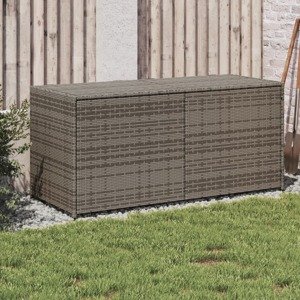 vidaXL Záhradný úložný box sivý 283 l polyratan