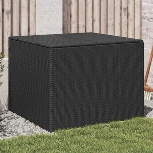 vidaXL Záhradný úložný box čierny 291 l polyratan