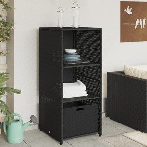vidaXL Záhradná úložná skriňa čierna 50x55x115 cm polyratan