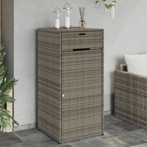 vidaXL Záhradná úložná skriňa šedá 55x55x111 cm polyratan
