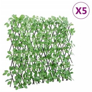 vidaXL Rozťahovacia mriežka s umelým brečtanom 5 ks zelená 180x65 cm