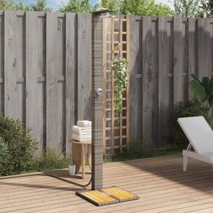 vidaXL Vonkajšia sprcha sivá 50x55x224 cm polyratan a akácia