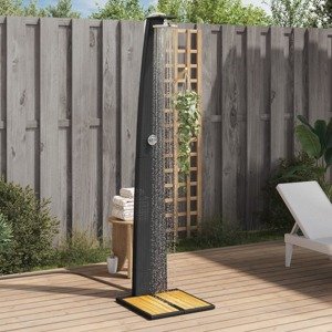 vidaXL Vonkajšia sprcha čierna 55x60x224 cm polyratan a akácia