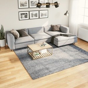 vidaXL Chlpatý koberec vysoký vlas moderný modrý 240x240 cm