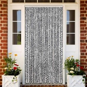 vidaXL Záves proti hmyzu, sivo čierno biely 100x220 cm, ženilka