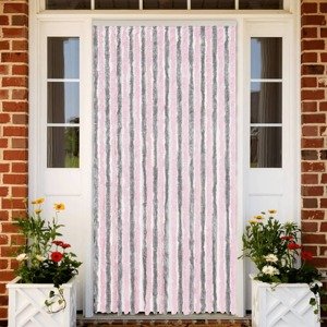 vidaXL Záves proti hmyzu strieborno-sivý a ružový 100x230 cm ženilka