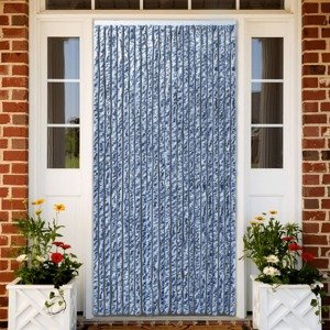 vidaXL Záves proti hmyzu, modro biely 100x200 cm, ženilka