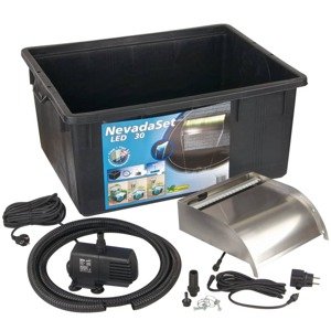 Ubbink Súprava s vodopádom a LED Nevada 30 cm nehrdzavejúca oceľ