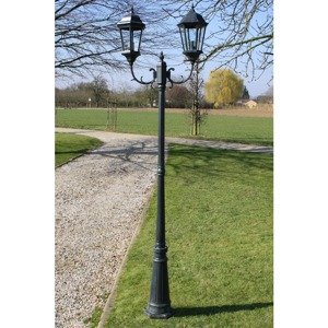 vidaXL Stĺpové záhradné svetlo, 2-ramenné 230 cm, zelenočierne, hliník