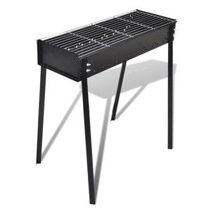 vidaXL Obdĺžníkový gril na drevené uhlie so stojanom 75 x 28 cm