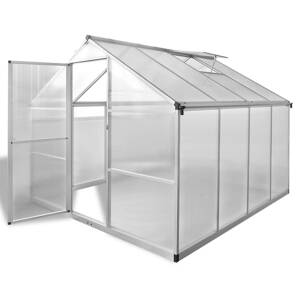 vidaXL Spevnený hliníkový skleník s podkladovým rámom 6,05 m²