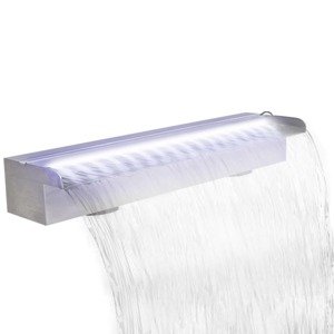 vidaXL Obdĺžniková bazénová fontána/vodopád s LED, nehrdzavejúca oceľ 60 cm