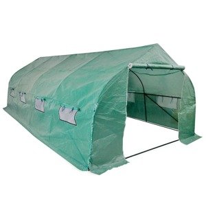 vidaXL Prenosný priechodný tunelový fóliovník s oceľovým rámom 18 m²