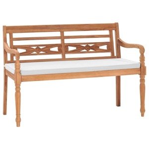 vidaXL Lavička Batavia s podložkami 120 cm, tíkové drevo