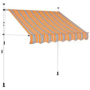 vidaXL Ručne zaťahovacia markíza, 150 cm, žlto-modré pásiky
