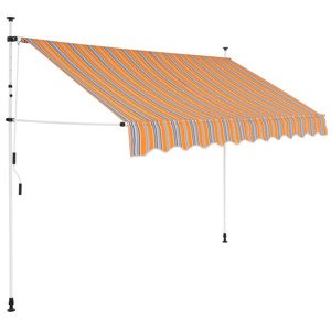 vidaXL Ručne zaťahovacia markíza, 250 cm, žlto-modré pásiky