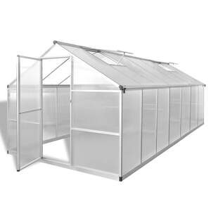 vidaXL Skleník, spevnený hliník 10,53 m²