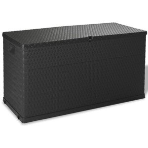 vidaXL Záhradný úložný box, antracitový 120x56x63 cm, PP ratan
