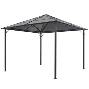 vidaXL Altánok so strechou, hliník 3x3 m, čierny