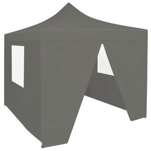 vidaXL Skladací párty stan so 4 bočnými stenami antracitový 3x3 m