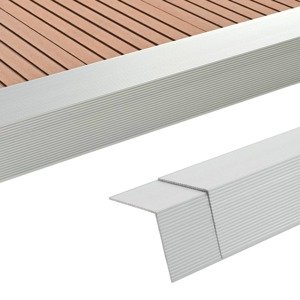 vidaXL Rohové ukončovacie lišty 5 ks, hliník 170 cm, strieborné