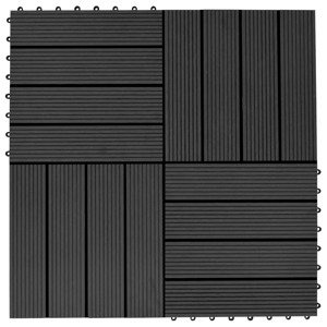vidaXL Podlahové dlaždice z WPC 11 ks 30x30 cm 1 m2 čierne