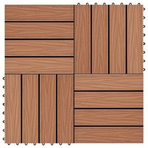 vidaXL Podlahové dlaždice z WPC 11 ks 30x30 cm 1 m2 bledohnedé