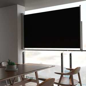 vidaXL Zaťahovacia bočná markíza na terasu 140x300 cm, čierna