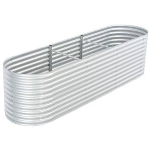 vidaXL Vyvýšený záhradný záhon 320x80x81cm,pozinkovaná oceľ,strieborný