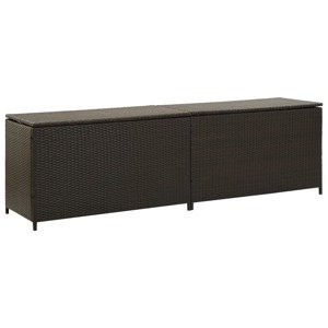 vidaXL Záhradný úložný box hnedý 200x50x60 cm polyratanový