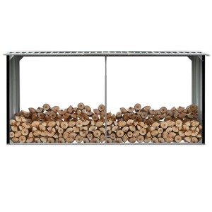 vidaXL Záhradná kôlňa na drevo antracitová 330x92x153 cm galvanizovaná oceľ