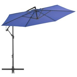 vidaXL Závesný slnečník s hliníkovou tyčou 300 cm, modrý