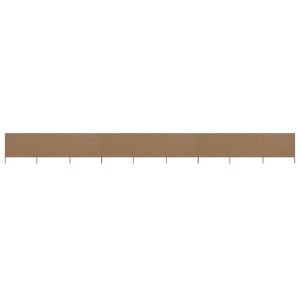 vidaXL 9-panelová zábrana proti vetru látková 1200x120 cm sivo-hnedá