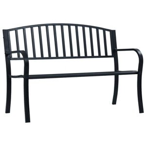 vidaXL Záhradná lavička 125 cm, čierna, oceľ