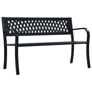 vidaXL Záhradná lavička 125 cm, čierna, oceľ
