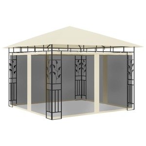 vidaXL Altánok so sieťou proti komárom krémový 3x3x2,73 m 180 g/㎡