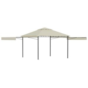 vidaXL Altánok s 2 výsuvnými strieškami 3x3x2,75 m, krémový 180 g/㎡