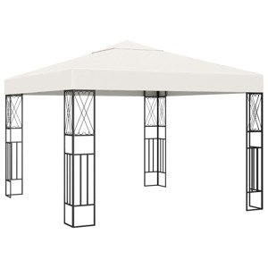 vidaXL Altánok 3x3 m, krémový, látka
