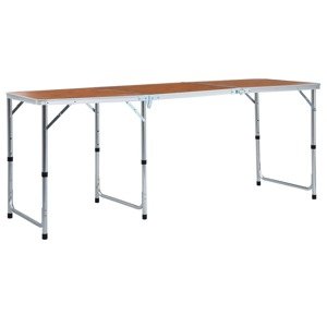 vidaXL Skladací kempingový stôl 180x60 cm hliníkový