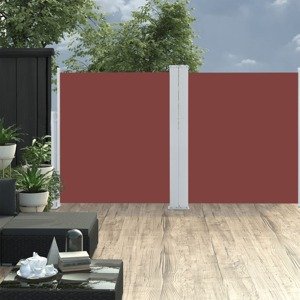 vidaXL Zaťahovacia bočná markíza, hnedá 140x600 cm